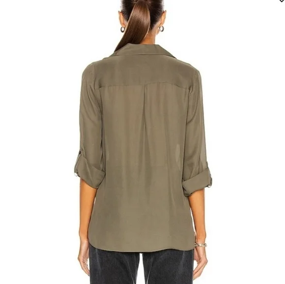 L'AGENCE Phoenix Front Wrap Tunic Blouse - Picture 2 of 5